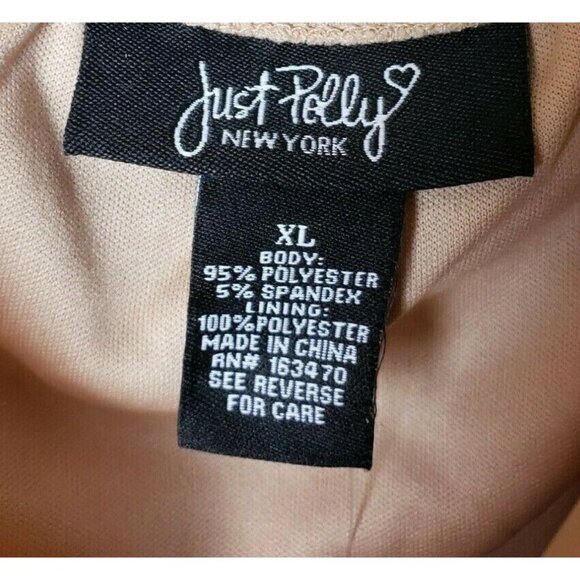 Just Polly Top Blouse Ruched Front Sweetheart Neck Juniors Sz XL NWT Tan - Picture 3 of 6